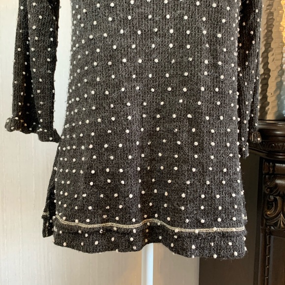 ANDREW knit polka dots sweater 3/4 bell sleeve - Picture 6 of 16